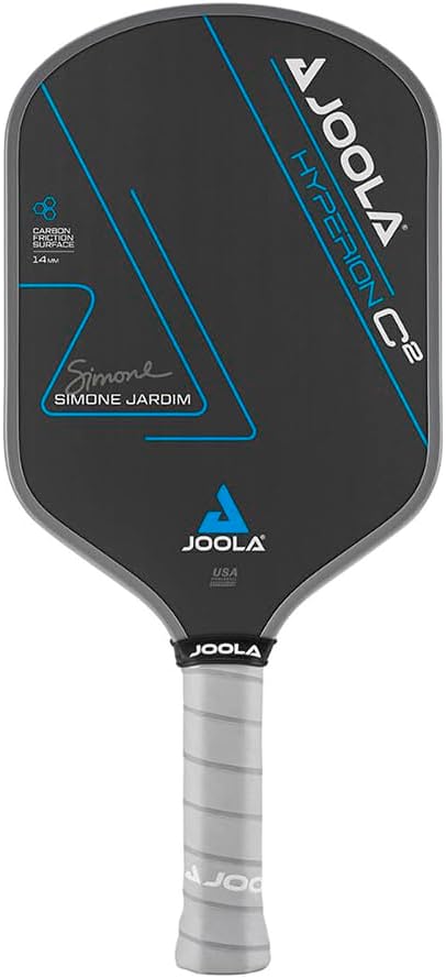 JOOLA Pickleball Paddle – Simone Jardim Aero Curve Hyperion Shape – Charged Surface Technology – Balanced w/Power and Feel – Carbon Fiber Pickleball Paddle – USAPA Approved