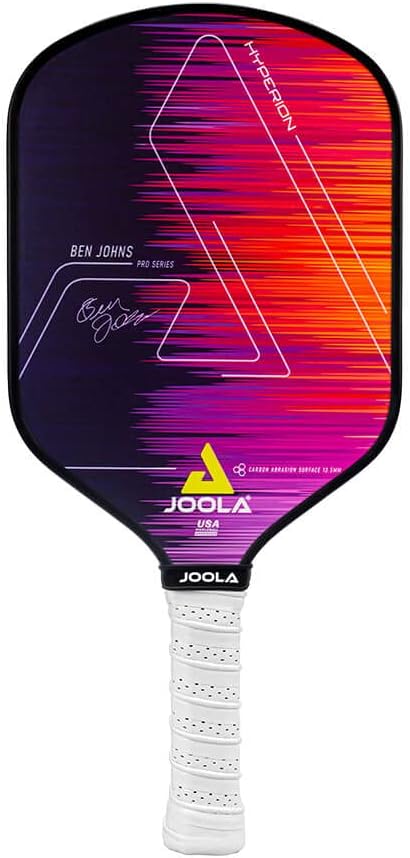 JOOLA Ben Johns Hyperion CAS Pickleball Paddle – Carbon Abrasion Surface with High Grit & Spin, Elongated Handle, Pickle Ball Paddle with Polypropylene Honeycomb Core, USAPA Approved