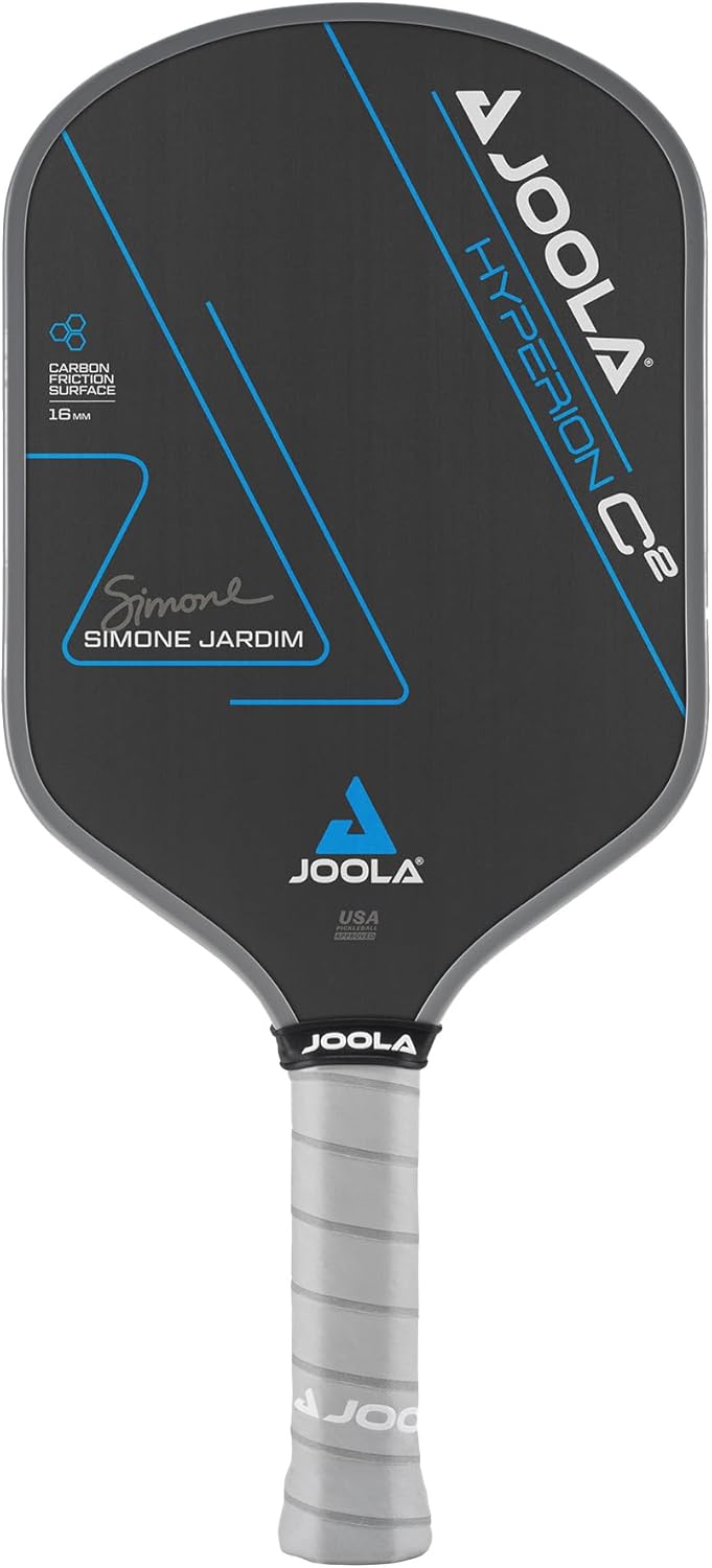 JOOLA Pickleball Paddle – Simone Jardim Aero Curve Hyperion Shape – Charged Surface Technology – Balanced w/Power and Feel – Carbon Fiber Pickleball Paddle – USAPA Approved