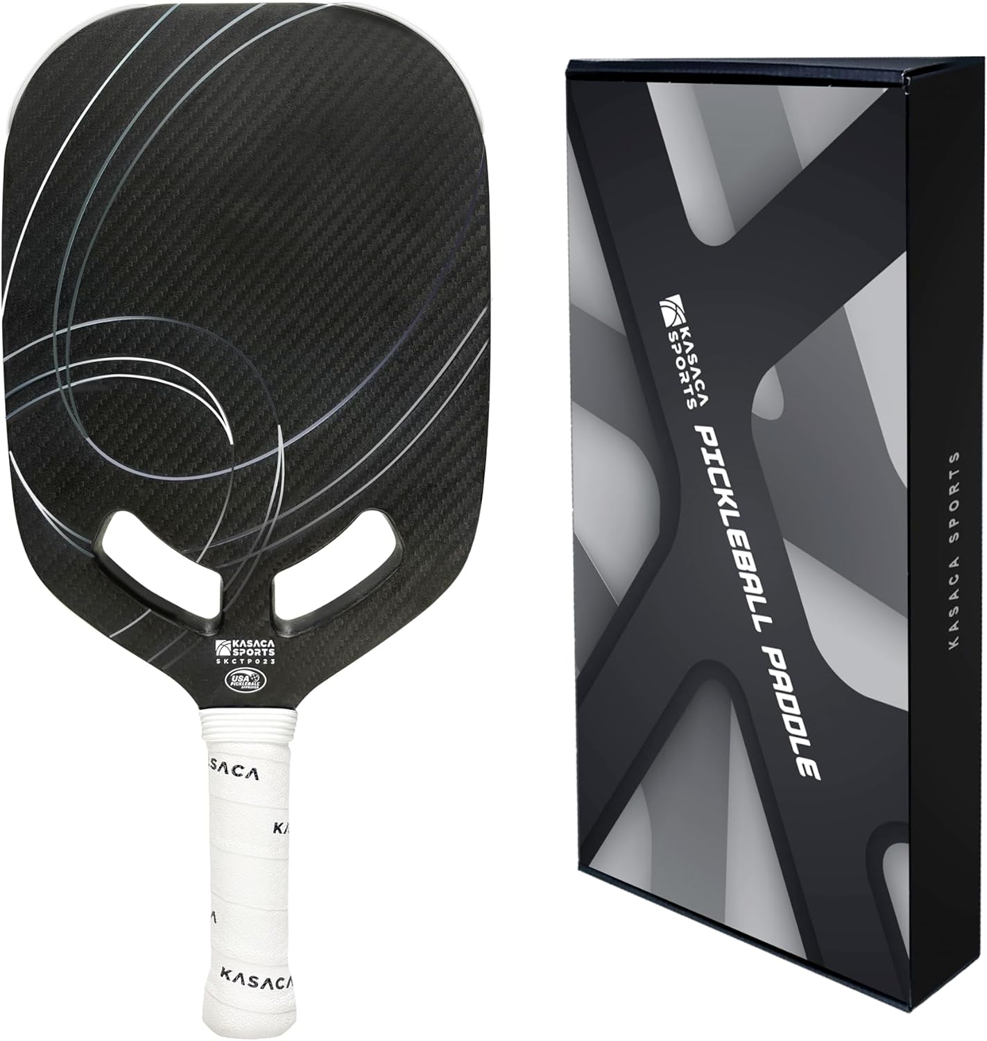 Pickleball Paddle 3K + T700 Carbon Fiber Construction with 16mm Thickness and Air Open Throat Design, Enhancing Ball Control, Improved Spin. Edgeless Pickleball Paddle for Smoother Play.