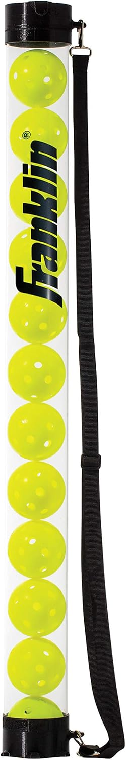 Franklin Sports Pickleball, Tennis + Padel Ball Hopper Tubes – (15) Tennis/Padel Ball + (12) Pickleball Picker Upper Tubes – Ball Hoppers + Retriever for Quick Pickup + Storage – Balls Not Included