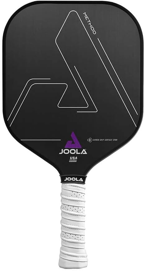 JOOLA Method Pickleball Paddle with Smooth or Textured Carbon Grip Surface Technology for Maximum Spin and Control – Polypropylene Honeycomb Core Pickleball Racket Available in 12mm and 14mm