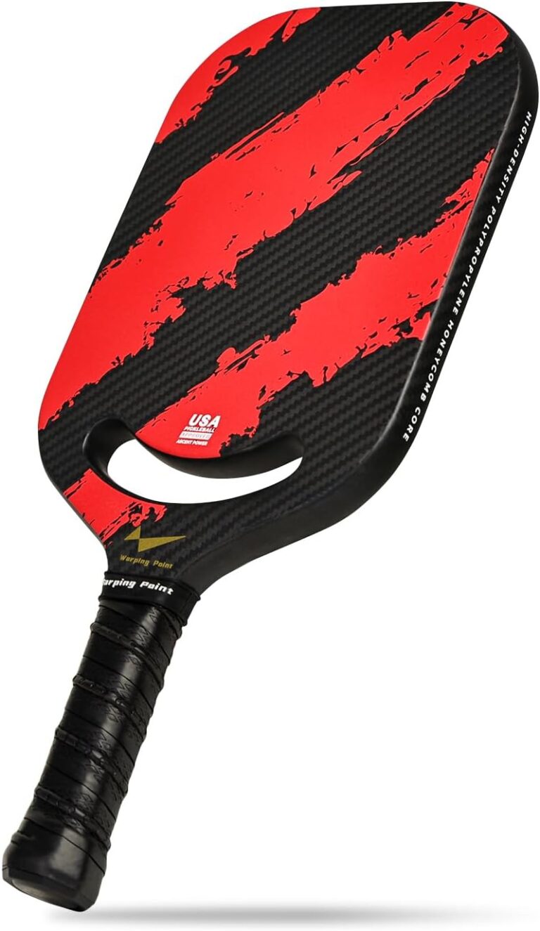 Warping Point Ascent Pickleball Paddle | Carbon Fiber Racket with Aero Throat & Textured Grit Surface | Hexa Polymer Core | USAPA Approved for Swing Speed & Control