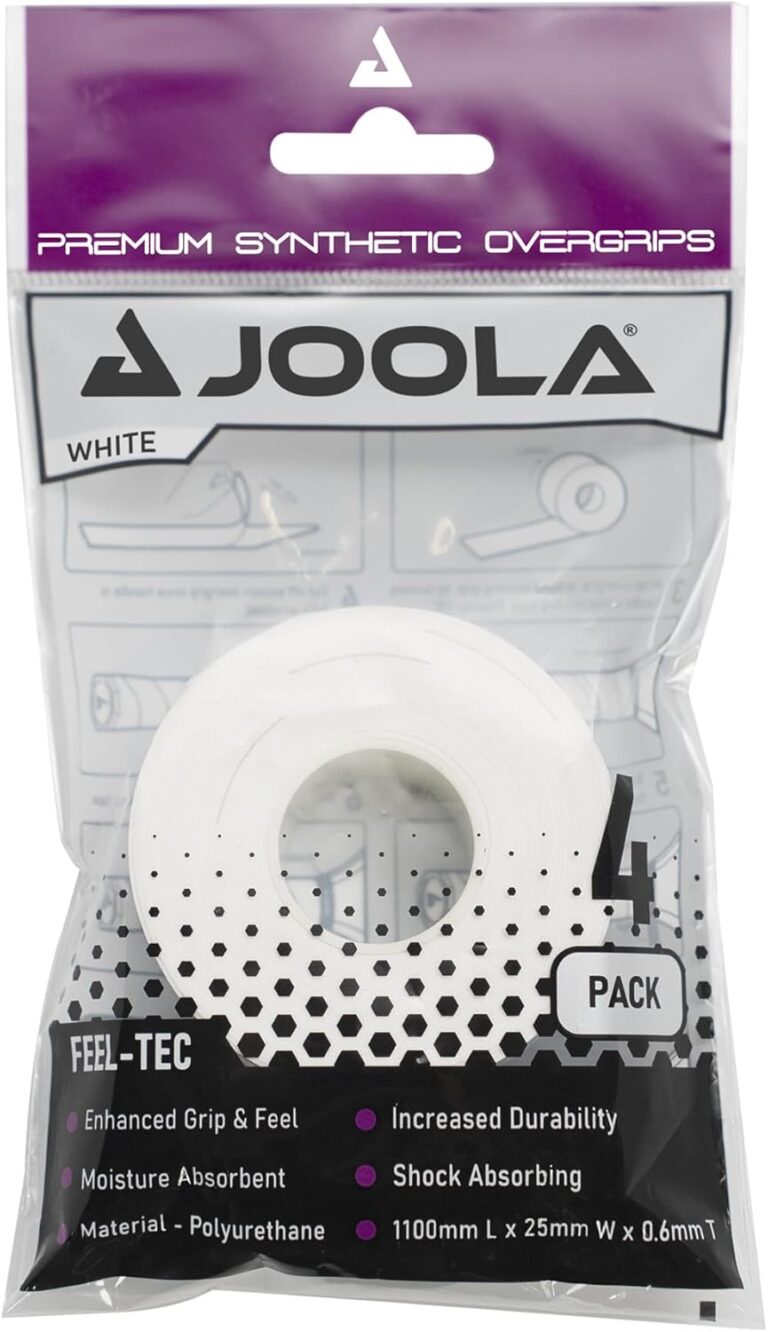 JOOLA Pickleball Overgrip – Tacky Feel Premium Synthetic Overgrips – Set of 4 – Pickleball Grip Tape for Any Brand Racket – Anti Slip Pickleball Tape Fits Elongated, Standard & Skinny Handles,White