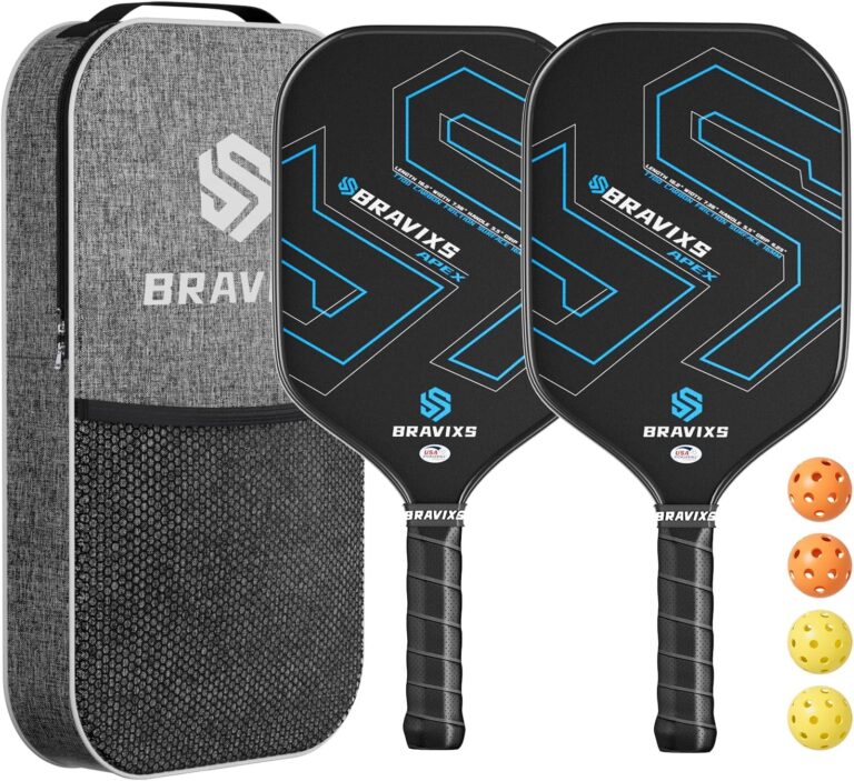 Pickleball Paddles Set of 2 USAPA Approved T700 Raw Carbon Fiber Pickleball Paddle, Friction Surface Pickleball Rackets with 4 Balls 1 Pickleball Bag, Pickle Ball Paddle Set for Men and Women