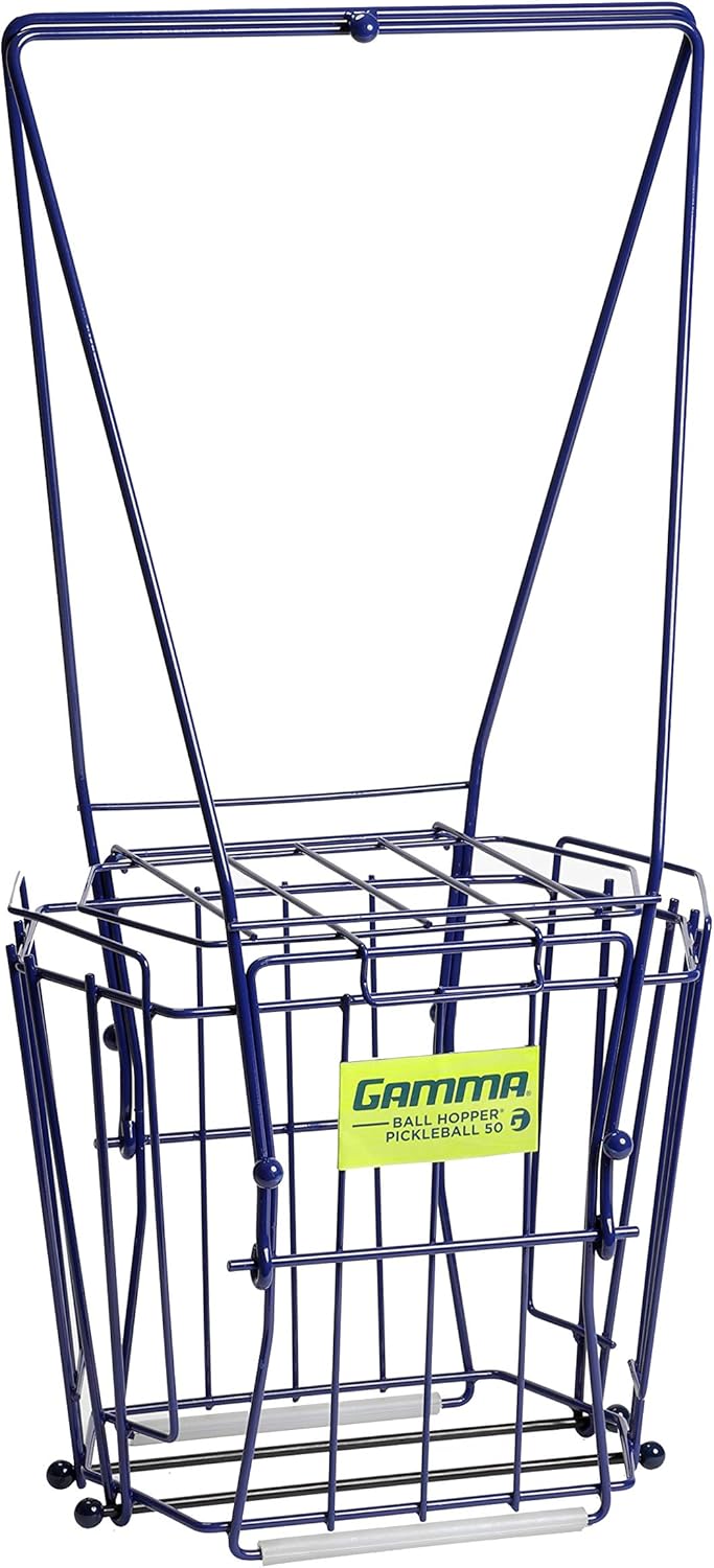 GAMMA Sports Ball Hopper Pickleball 50 – Pickleball Picker Upper with Unique Basket Shape, Reinforced Side Welds, 50-Ball Capacity, Carbon Steel, Maximum Durability