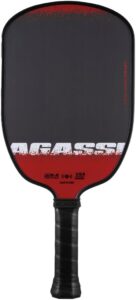 JOOLA Agassi Edge 16mm Pickleball Paddle – Agassi Shape w/Extended Sweet Spot – Textured Carbon Fiber Surface Increases Spin & Control – UPA-A Certified – USAP Approved – NFC Chip Enabled.