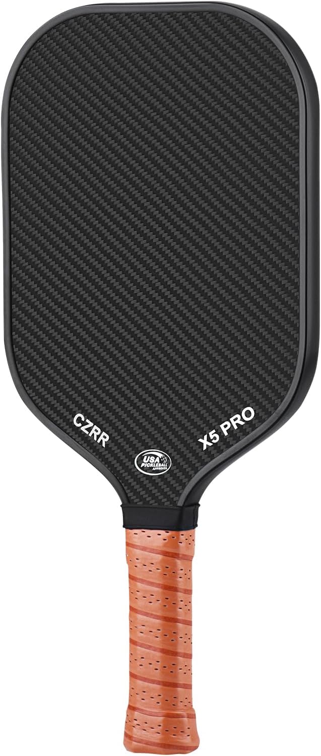 Pickleball Paddle, USA Pickleball Approved, 3K Raw Carbon Fiber Surface (CFS) High Grit & Spin, with 16MM Polypropylene Honeycomb Core, Ideal for Novice and Professional Players