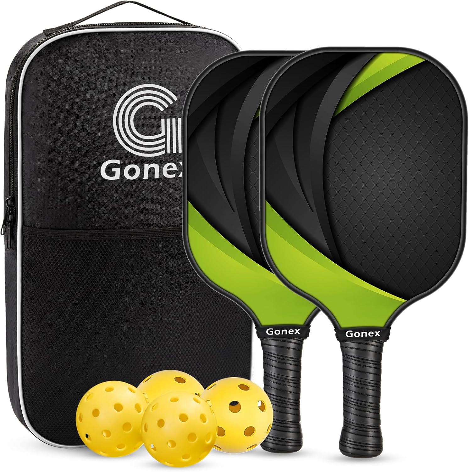 Gonex Pickleball Paddles, USAPA Approved Graphite Pickleball Rackets with Comfort Grip, Carbon Fiber Pickleball Set of 2/4 Paddles with 4 Balls, Portable Carry Bag Gonex Pickleball Paddles, USAPA Approved Graphite Pickleball Rackets with Comfort Grip, Carbon Fiber Pickleball Set of 2/4 Paddles with 4 Balls, Portable Carry Bag