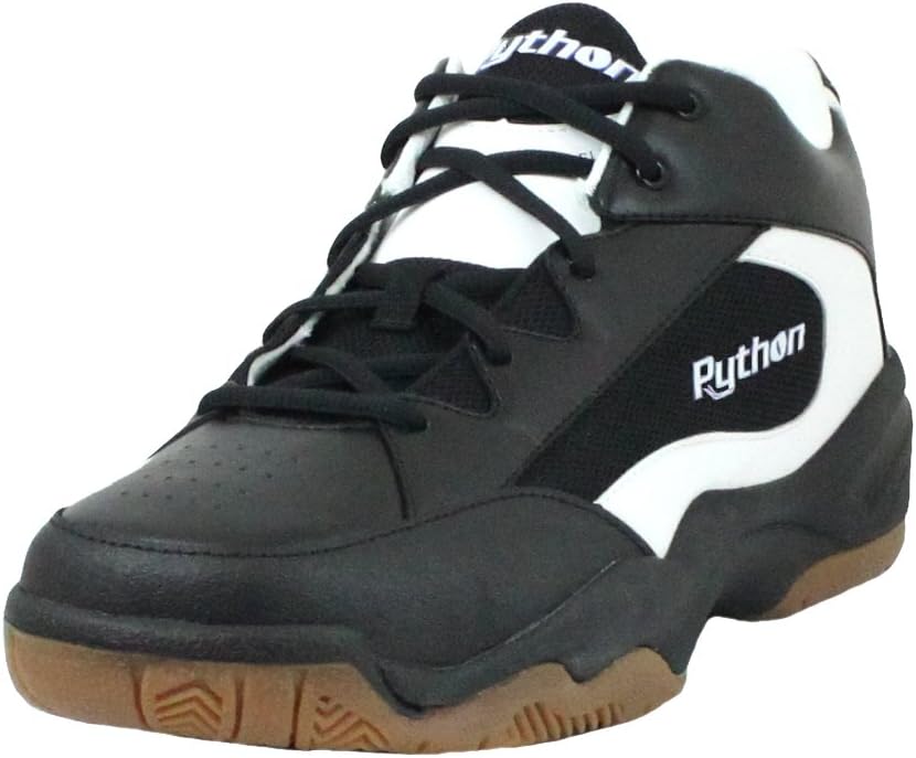 Python Wide (EE) Width Indoor Mid Racquetball (Squash, Indoor Pickleball, Badminton, Volleyball) Shoe (White and Black Colors Available) Python Wide (EE) Width Indoor Mid Racquetball (Squash, Indoor Pickleball, Badminton, Volleyball) Shoe (White and Black Colors Available)