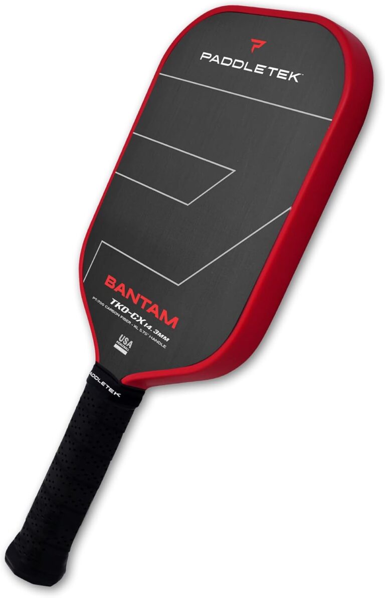 Paddletek Bantam TKO-CX 14.3mm Pickleball Paddles with Polymer Honeycomb Core – Unidirectional Carbon Fiber – Torsional Weighting & High Tack Performance Grip – USAPA Approved – 5.75 Inch Handle