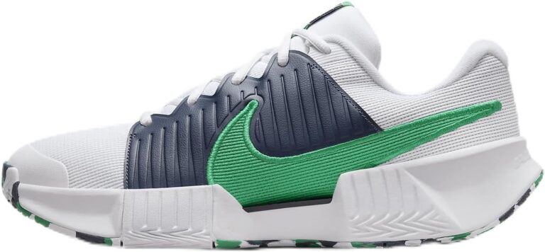 Nike Zoom Challenge Men’s Pickleball Shoes (FQ4154-101, White/Thunder Blue/Black/Stadium Green) Size 14