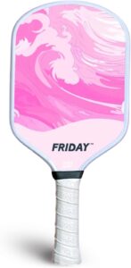 Friday Pickleball Paddle, USA Pickleball Approved, Durable Carbon Fiber, Thermoformed Unibody Design, Honeycomb Core, Gritty Surface for Spin