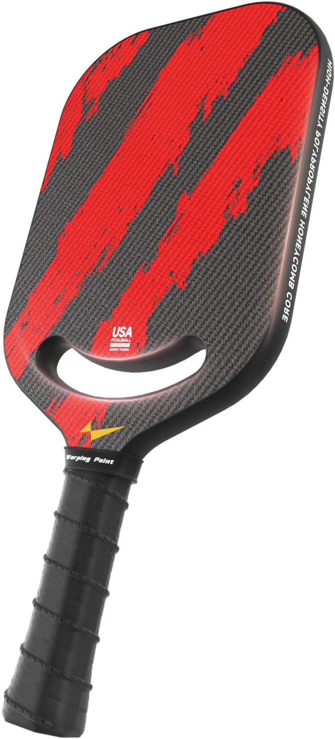 Warping Point Ascent Pickleball Paddles| Carbon Fiber Pickleball Racket with Aero Throat | Textured Grit Surface | Hexa Polymer Core | Designed for Swing Speed and Maneuverability Warping Point Ascent Pickleball Paddles| Carbon Fiber Pickleball Racket with Aero Throat | Textured Grit Surface | Hexa Polymer Core | Designed for Swing Speed and Maneuverability
