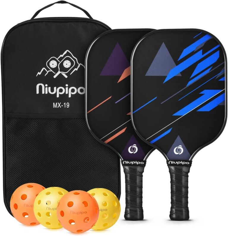 niupipo Pickleball Paddles Set of 2/4, USAPA Approved Lightweight Pickleball Rackets, Durable Fiberglass Surface with Polypropylene Honeycomb Core, Cushion Grip and Carry Bag niupipo Pickleball Paddles Set of 2/4, USAPA Approved Lightweight Pickleball Rackets, Durable Fiberglass Surface with Polypropylene Honeycomb Core, Cushion Grip and Carry Bag