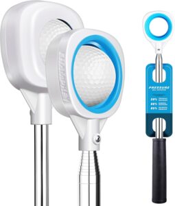 CHAMPKEY Performance Golf Ball Retriever Single Sided – Thicken Stainless Steel Shaft with Rubber Grip Golf Retriever – Available in 9Ft / 12Ft / 14.5Ft / 16.3Ft