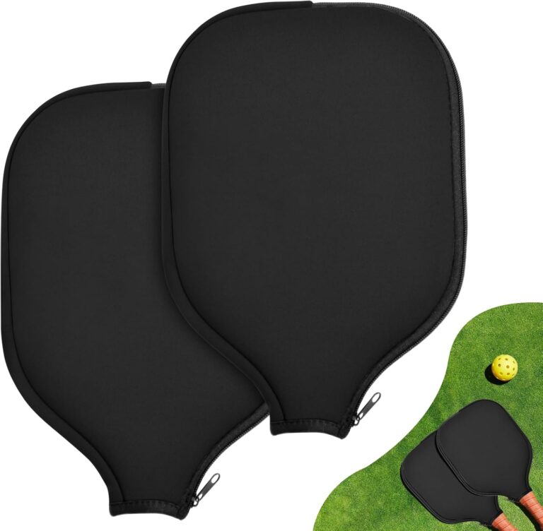 2 Pcs Pickleball Paddle Covers, Universal Case Size – 8.6 x 12.2 inches Zippered Racket Sleeve, Durable Neoprene Paddle Cover, Paddle Storage Bag for Most USAPA Standard (Black) (Black)