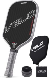 Pickleball Paddles, Raw Carbon Fiber Pickleball Paddle w/Max Control & Spin, Dual Foam Injected Edge for Large Sweet Spot, Thermoformed 16mm Core, Non-slip Long Handle, USAPA Approved
