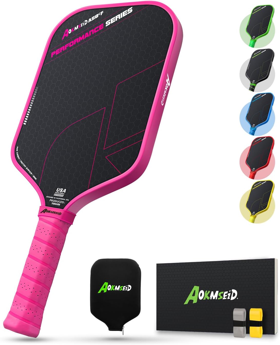 AKS Performance Series Pickleball Paddles – Toray T700 Raw Carbon Fiber Pickleball Paddle with Physical Friction Surface, 16mm Powerful Polymer Core, Good Control & Spin Shots, USAPA Approved AKS Performance Series Pickleball Paddles – Toray T700 Raw Carbon Fiber Pickleball Paddle with Physical Friction Surface, 16mm Powerful Polymer Core, Good Control & Spin Shots, USAPA Approved