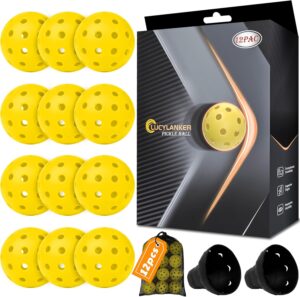 Outdoor Pickleball Balls – 40 Holes With Mesh Bag & 2 Ball Retrievers, USAPA High Bounce & Durable for All Style Paddle & Court